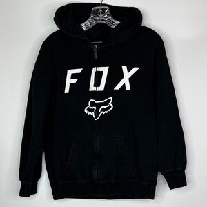 Fox Black Hooded Full Zip Sweatshirt Size YXL